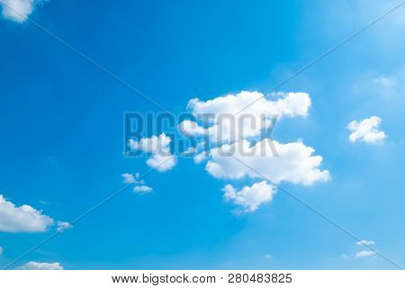 Beautiful Blue Sky Clouds For Background. Cloudy.