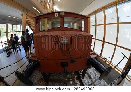 Flam railway museum.Station old Flam Railway. The Flamsbana is a 20.2-kilometer long railway line between Myrdal and Flam in Aurland, June 17,2018. Flam, Norway, Scandinavia.