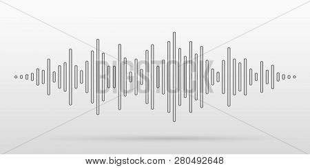 Sound Waves Stylized With Convex Sticks. Music Equalizer Visual Effect. Vector Illustration.