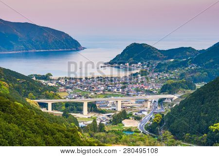 Kumano City, Mie Prefecture, Japan at Atashika waterfront. 
