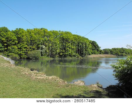 Lake At Cosmeston, Sully, South Wales, Uk