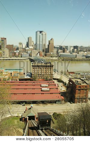 visning af Pittsburgh skyline fra Monongahela hældning
