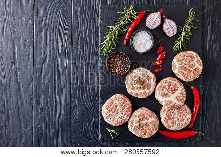 Uncooked Atriaux - Ground Pork Wrapped In Caul Fat, Swiss Cuisine, Type Of Sausages, Burgers On A Sl