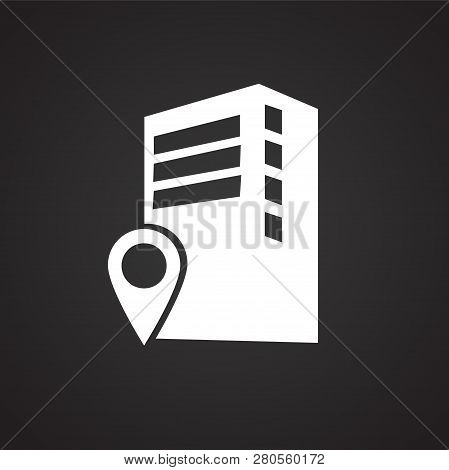 Business Building On Blck Background Icon For App Or Web Using