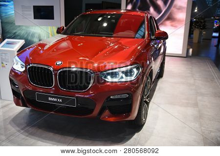 Munich, Germany - December 16, 2018: Exhibition Of New Models Of Cars At Bmw Welt. Bmw X4.