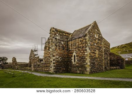 Ruins Of The Nunnery Under Restoration On The Island Of Iona