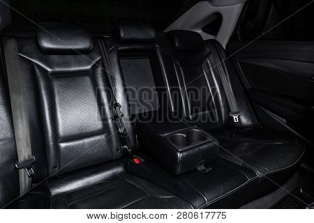 Novosibirsk, Russia - January 25, 2018:  Hyundai Elantra,  Close-up Of The Rear Seats. Photography O