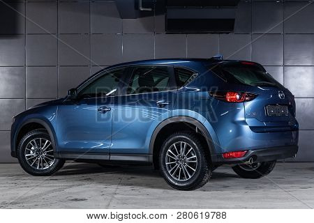 Novosibirsk, Russia - January 25, 2019:  Mazda Cx-5,  Back View. Photography Of A Modern Car On A Pa