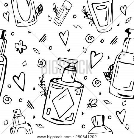 Black And White Vector Cartoon Seamless Pattern