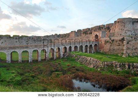 The Castle Of Methoni In The Port Town Of Methoni, Messenia, Greece