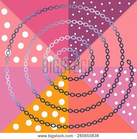 Trendy Scarf Style Print. Snake Leather Texture. Fabric Print. Decoration Chain. Trendy Chain, Great
