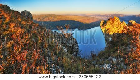 Autumn Morning. Dawn In The National Park 