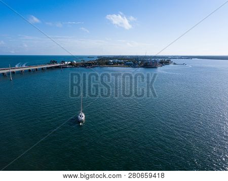 Morgan Out Island 41 Sailboat Anchored Off Of Knight Key Near Marathon Florida