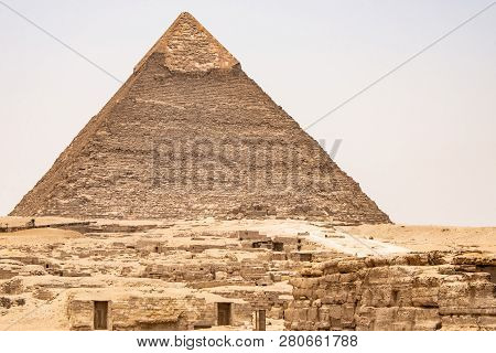 The Great Pyramids Of Giza Desert Near Cairo In Egypt Unesco Cultural Heritage