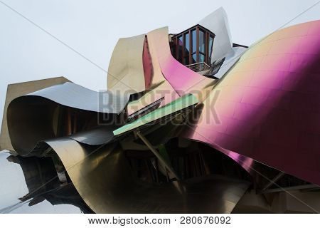Elciego, Spain - November 8, 2015: Marques De Riscal Luxury Winery And Hotel, Designed By Frank Gehr
