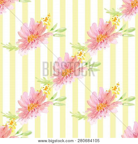 Hand-painted Watercolor Floral Rose Pattern, Illustration Of Decorative Floral Design