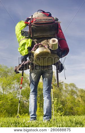 Huge Novice Backpack In The Mountains