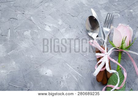 Valentine's Day Tabble Setting With Cutlery