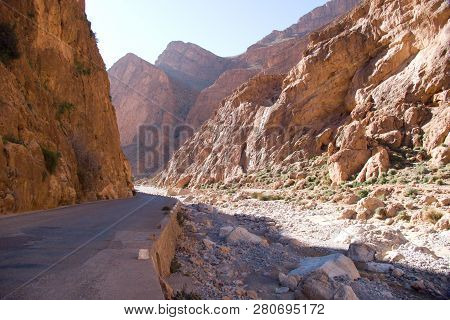 Beautiful Desert Landscape Of Todra Gorge In High Atlas In Morocco