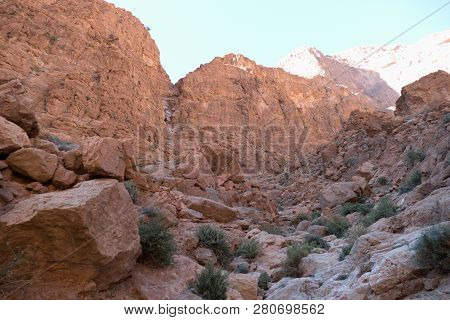 Beautiful Desert Landscape Of Todra Gorge In High Atlas In Morocco