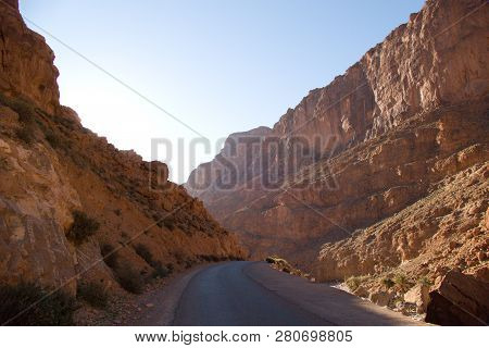 Beautiful Desert Landscape Of Todra Gorge In High Atlas In Morocco