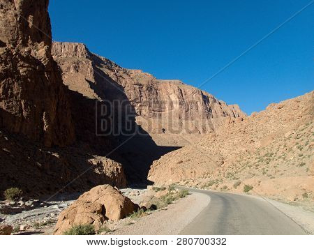 Beautiful Desert Landscape Of Todra Gorge In High Atlas In Morocco