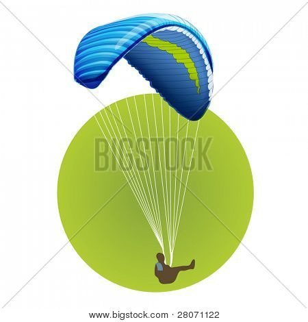 Sport green round icons: parachute
