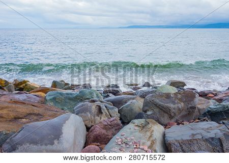Rocks In Front Of Atlantic Coast Ring Of Kerry