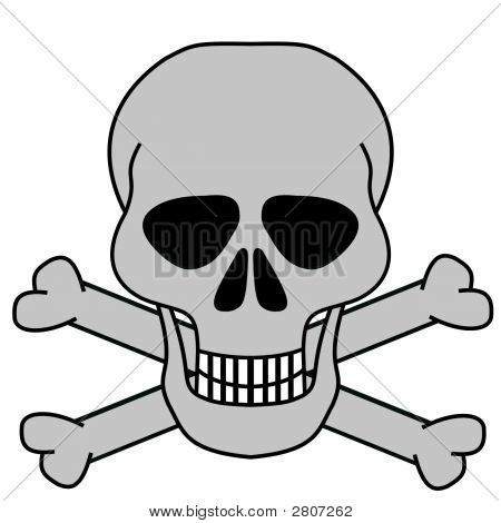 Lebka a zkřížené kosti