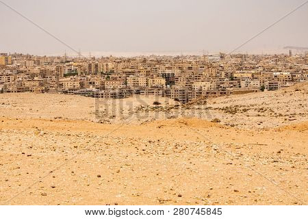 Cairo As Seen From The Pyramids Plateou In Guzeh, Egypt