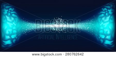 Cyber Mind, Artificial Intelligence Concept. Brain Analysis, Neural Connection Visualization. Futuri