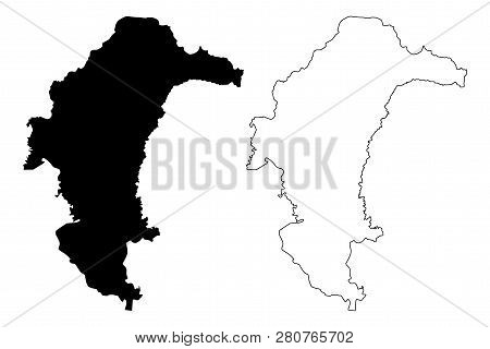Yasothon Province (kingdom Of Thailand, Siam, Provinces Of Thailand) Map Vector Illustration, Scribb