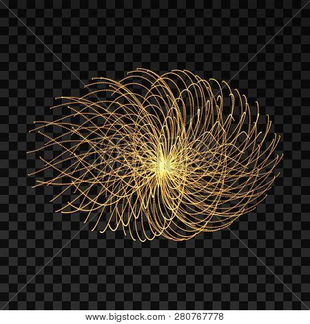 Array With Dynamic Particles. 3d Technology Style. Abstract Background. Vector Illustration.