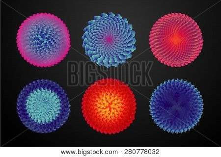 Hypnotic Abstract Illussion With Motion Effect. Swirl Spiral Shape With Vibrant Gradient. Vector Ill