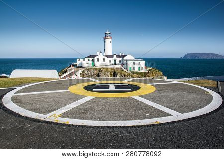 A Helicopter Pad At A Lighthouse In Donegal Ireland