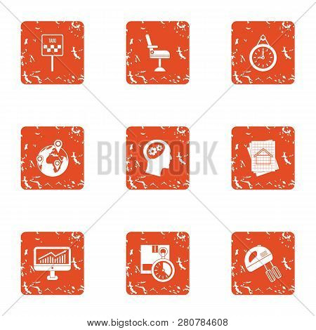 Mastermind Icons Set. Grunge Set Of 9 Mastermind Icons For Web Isolated On White Background
