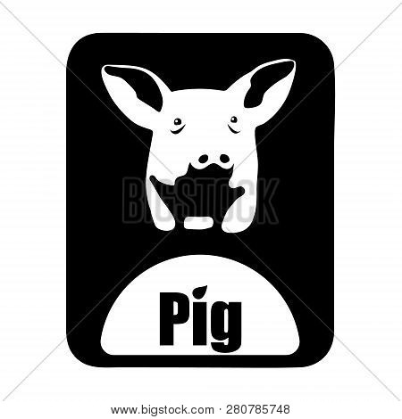 Chinese Calendar Animal Monochrome Logotype Pig Head