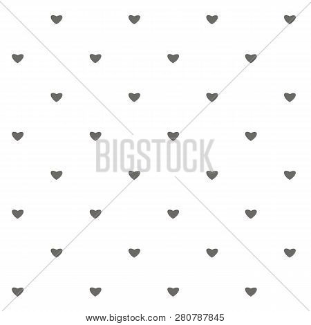 Hearts Seamless Monochrome Pattern. Black Hearts On White, Design Element Stock Vector Illustration 