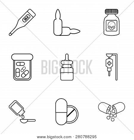 Bane Icons Set. Outline Set Of 9 Bane Icons For Web Isolated On White Background