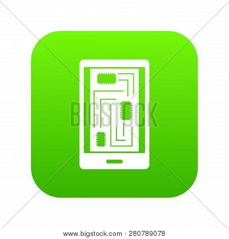 Phone Innards Icon Digital Green For Any Design Isolated On White Illustration