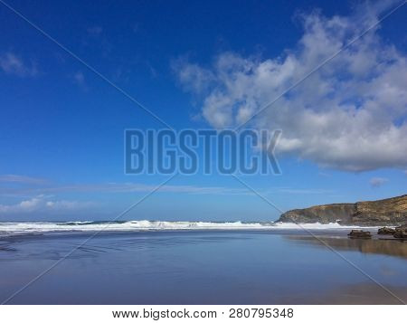 Beautiful Cloud Over The Ocean, Seascape, Beautiful Beach, Pacifying Landscape