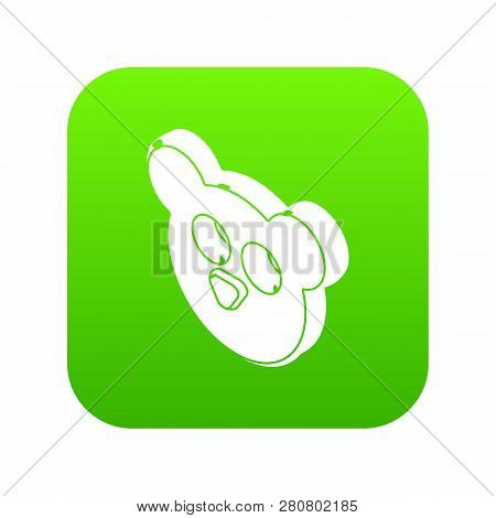Mouse Form Button Clothes Icon Green Isolated On White Background