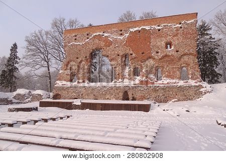 Outdoor Concert Stage In Ruins Of The Order Castle