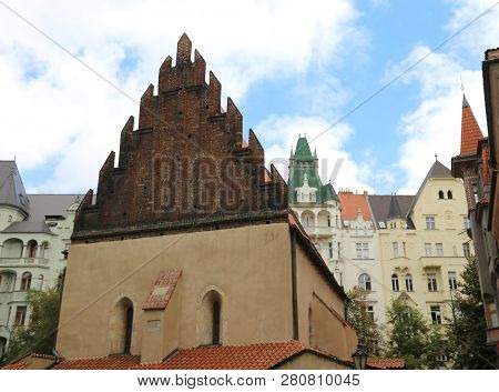 Prague, Czech Republic - August 23, 2016: Old New Synagogue Or Altneuschul  Situated In Josefov The 