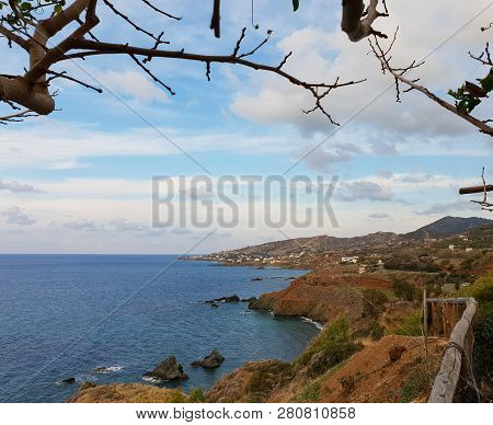 Cliffs And Beautiful Coastline In The Village Of Pomos, Island Of Cyprus.