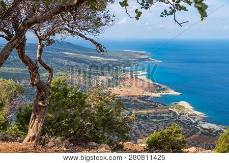 Aerial View Of Bays And The Blue Lagoon With Turquoise Water In The Mediterranean Sea As Seen From A
