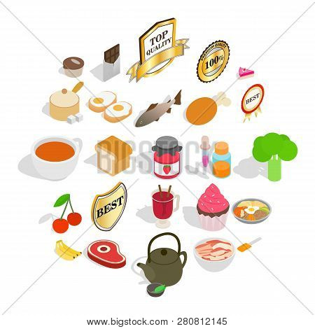 Commodity Icons Set. Isometric Set Of 25 Commodity Icons For Web Isolated On White Background