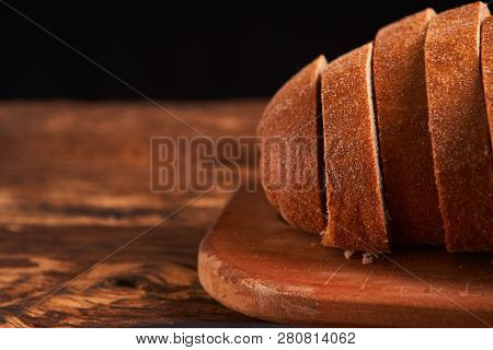 Breads Concept Of Teasty Home Food Close Up On Wooden Background