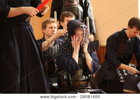 MOSCOW, Federacja Rosyjska - 25 marca: Moskwa XXIX turniej Open na Kendo (Kyu Cap i Dan Cap), Marzec