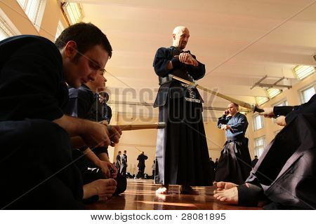 MOSCOW, Federacja Rosyjska - 25 marca: Moskwa XXIX turniej Open na Kendo (Kyu Cap i Dan Cap), Marzec